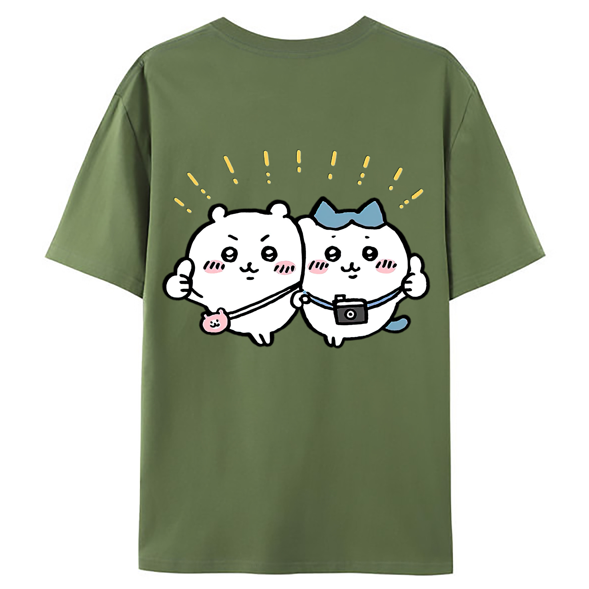 （画像用） ちいかわ ちいかわ Chii-kawa chiikawa 綿100％ メンズ半袖Tシャツ（バックプリント） 通気性